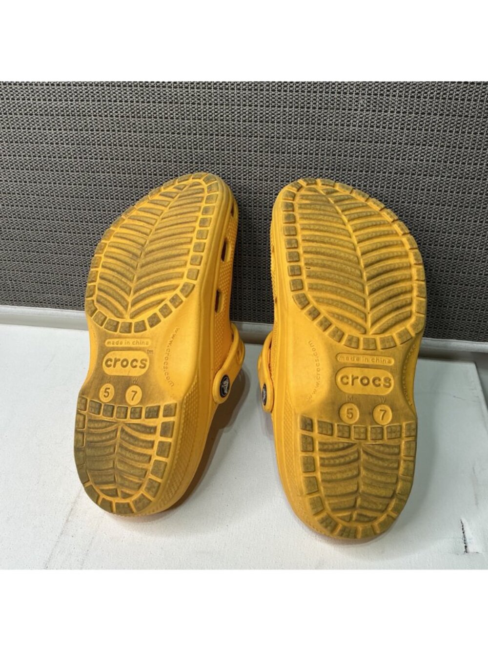Yellow Crocs Classic Clogs With Fun Jibbitz Charms Womens Size 7 Comfortable - Picture 6 of 7